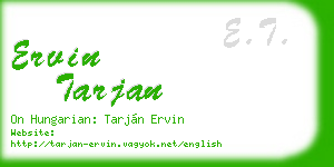 ervin tarjan business card