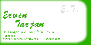 ervin tarjan business card